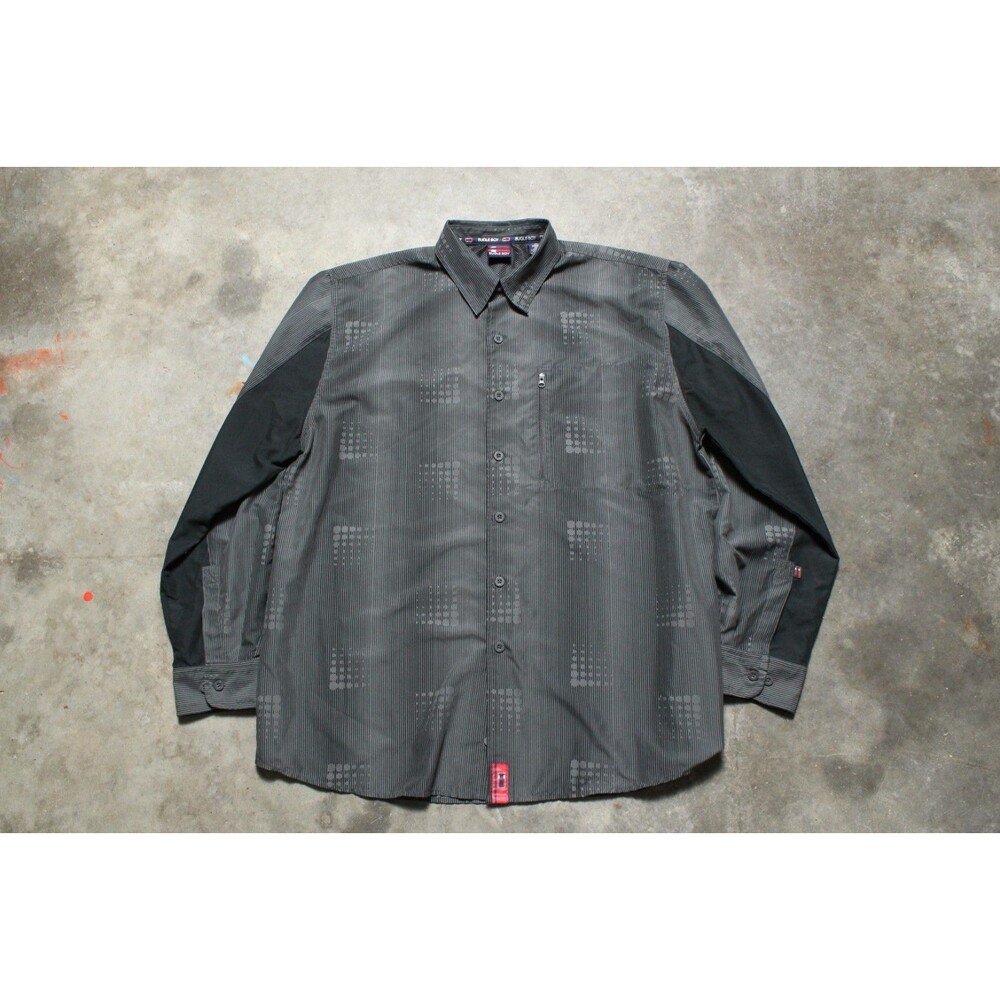 Vintage Y2K Bugle Boy Button Down Long Sleeve Shirt with Zipper Pocket - L